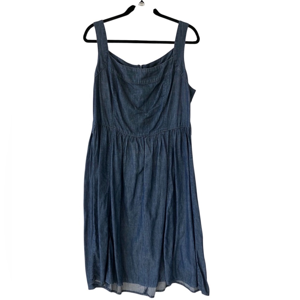 Axcess Sleeveless Blue Denim Midi Dress - Excellent Pre-Loved (Sz 14)